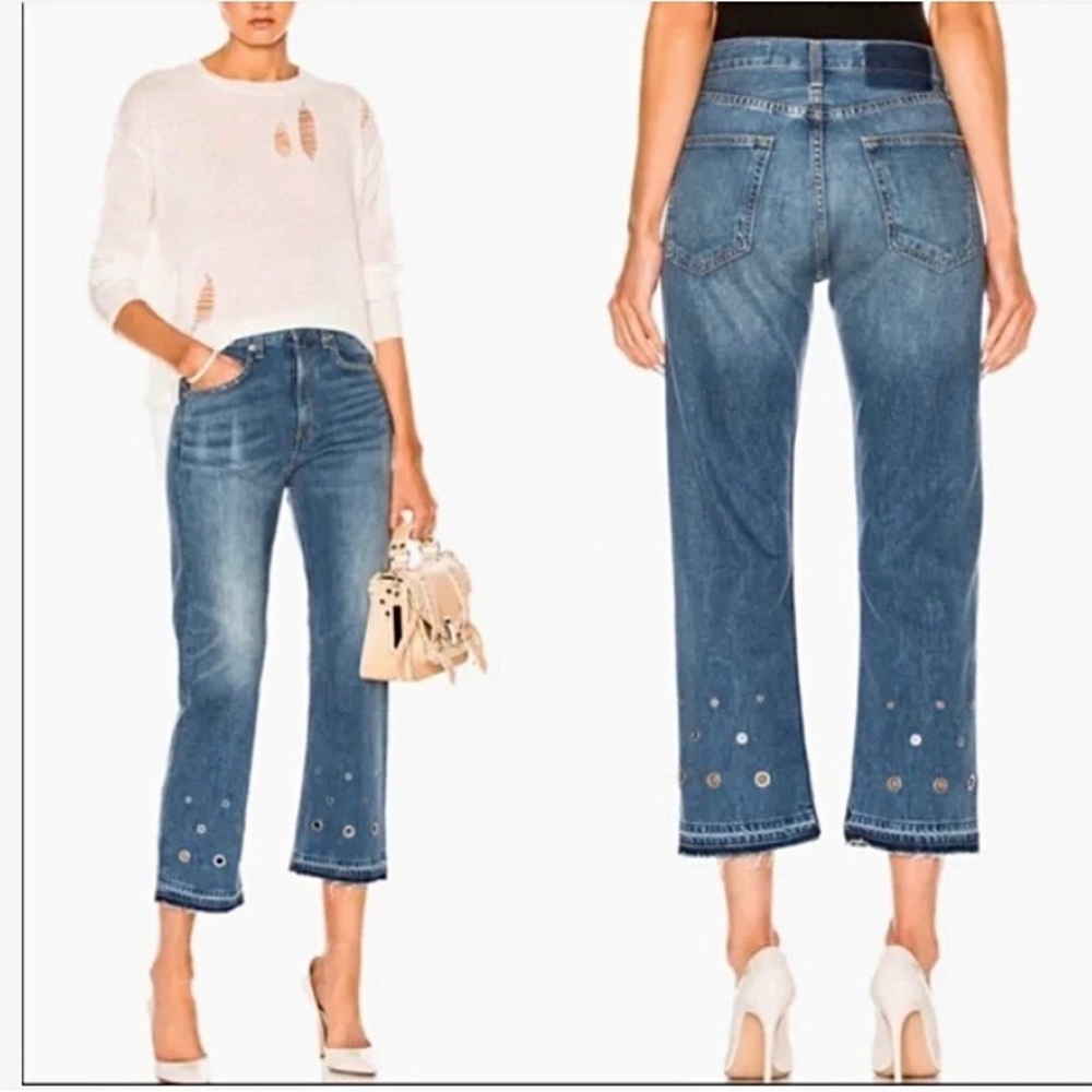 ⭐️HOST PIC⭐️10/3/24 🥂Rag & Bone ‘Riveted’ cropped Jeans, 24. A RARE Rag & Bone! - Picture 3 of 13